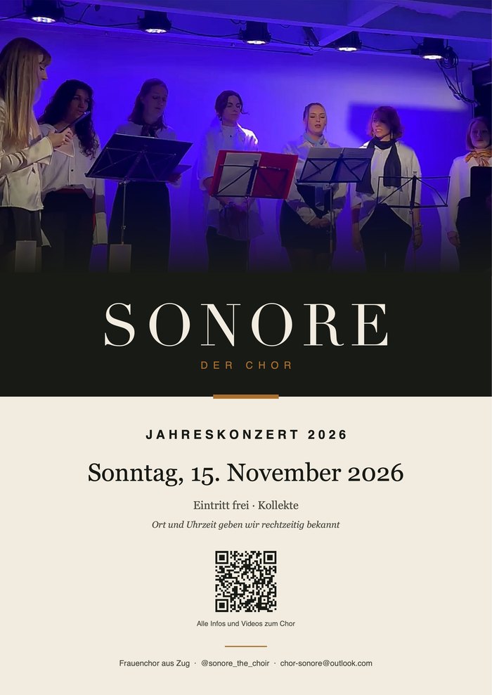 Flyer zum Jahreskonzert 2026 des Chors Sonore